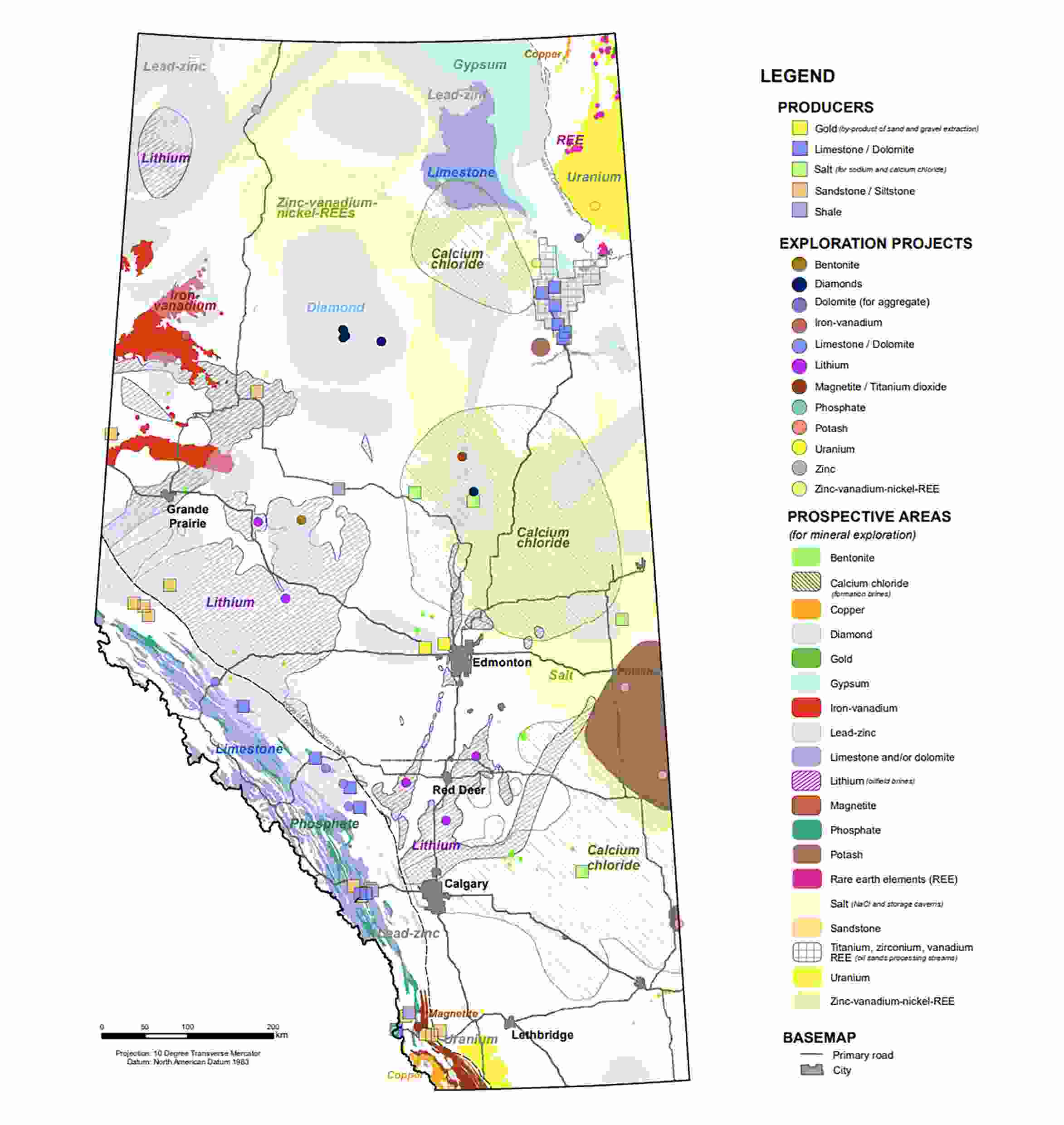 Alberta Critical Minerals map